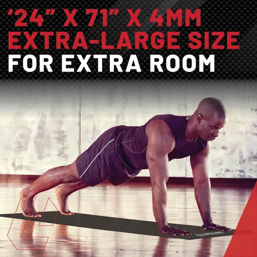 Vista 4 de Lifeline Fitness Premium - Tapete de yoga de gamuza de alta densidad para el hogar, tapete de entrenamiento ligero con correa de transporte, tapete