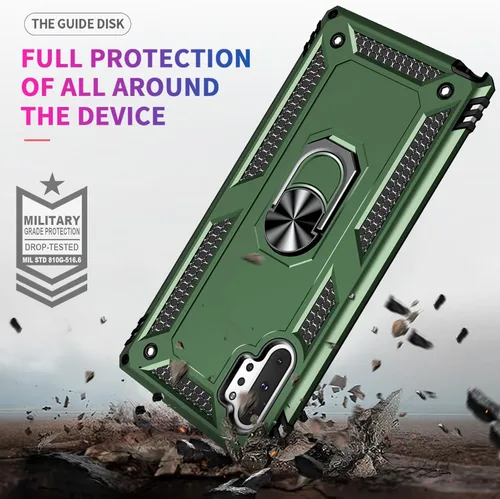 Vista 3 de Funda para Samsung Galaxy Note 10 Plus con protector de pantalla: [probada contra caídas de grado militar] Soporte de anillo a prueba de golpes