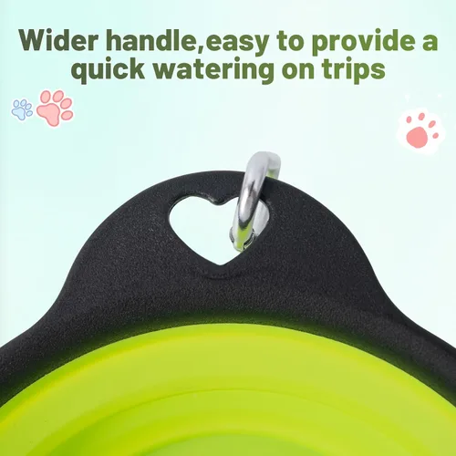 Vista 5 de SLSON Tazones plegables para perros y mascotas, paquete de 2 platos integrados moldeados para agua para gatos, dispensador de alimentos ligero