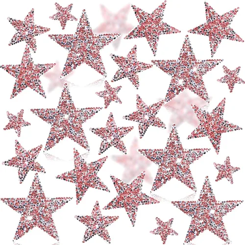 Vista 16 de Syhood 24 parches de estrellas para hierro, 1.57/2.36/3.15 pulgadas, color Plateado