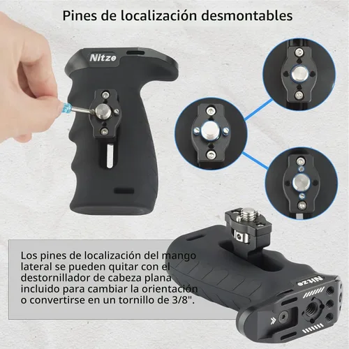 Vista 6 de Nitze Mango lateral ergonómico con pasadores de localización de 3/8