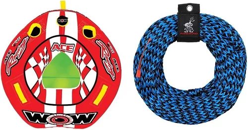 Vista 10 de Wow Sports World of Watersports Ace Racing Boat Tube 1 persona inflable remolcable tubo para navegar, 15-1120
