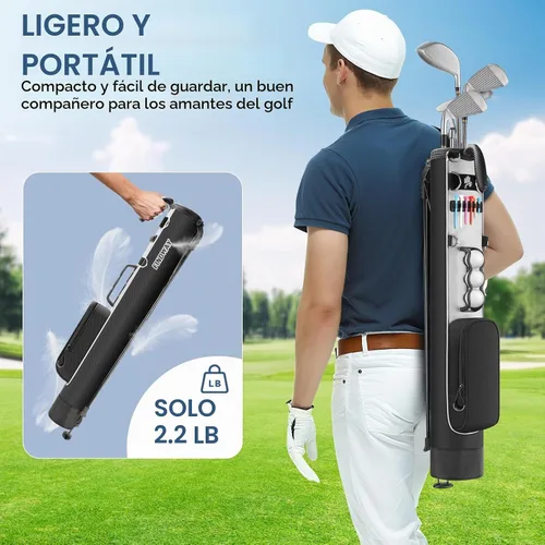 Vista 4 de Findway Bolsa de Golf con Soporte, Bolsa de Golf Pequeña para el Campo de Práctica, Par 3 y Campos Ejecutivos, Bolsa de Transporte Ligera para Palos