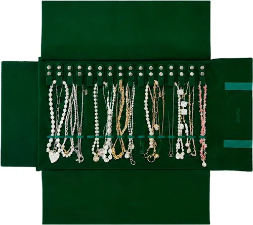 Vista 9 de UnionPlus Travel Necklaces Roll Organizer Anti-Tangle Air Blue Azul aire