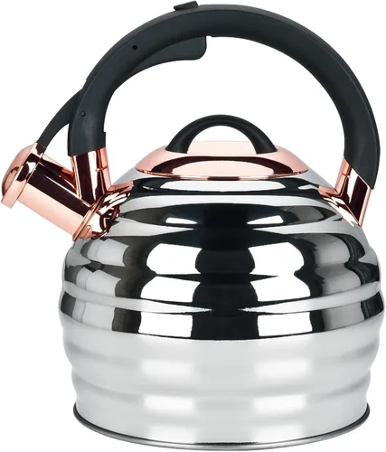 Vista 10 de Tetera de Té para Estufa Superior con Silbato, Tetera de 3.2 Quarts de Acero Inoxidable con Asa Ergonómica Resistente al Calor