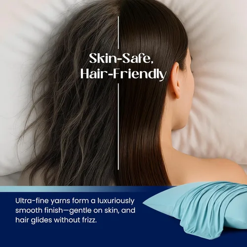 Vista 4 de Dream Valley® Fundas de almohada refrescantes para personas que duermen con calor, más suaves que la seda, juego de 2 fundas de almohada