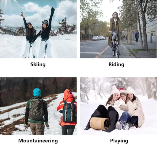 Vista 7 de Conjunto de gorro y bufanda para mujer de punto cálido gorro de esquí de invierno con forro polar