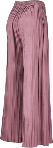 Vista 2 de Made By Johnny Pantalones palazzo plisados de pierna ancha con cordón para mujer