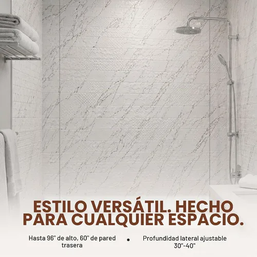 Vista 5 de Versa Tile - Panel de pared de PVC para bañera y ducha, color mármol, 96