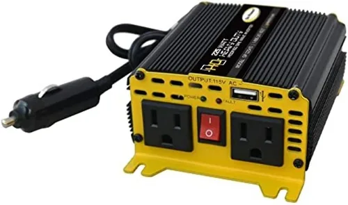 Vista 5 de Go Power GP-225HD Inversor de onda sinusoidal modificada de alta resistencia, 225 vatios, entrada de 12V, tomas de corriente AC duales, solución