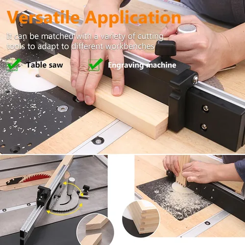 Vista 2 de Sanpyl Sierra de mesa ingletadora universal de aluminio de alta precisión con múltiples topes angulares, herramientas accesorios de bricolaje
