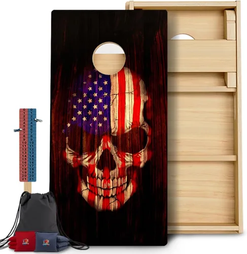 Vista 7 de CornholeGamesUSA Pro - Juego de tablas de Cornhole Fabricado en Estados Unidos Abedul báltico 3/4 Sin rebote Patas triples gruesas Dos 1