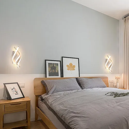 Vista 8 de DELIPOP Aplique de pared LED moderno, lámpara de pared interior espiral de 3000 K, lámpara de pared LED acrílica de 21 W para pasillo, baño
