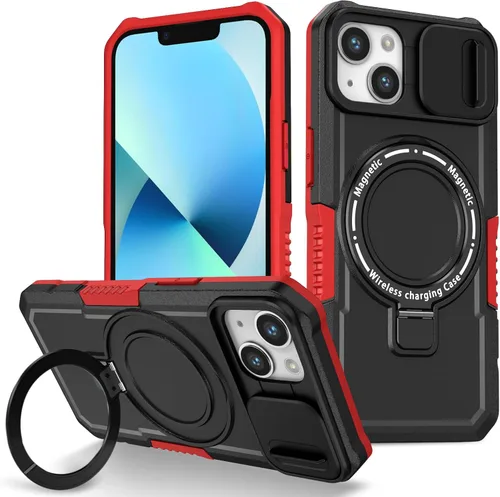 Vista 134 de Funda magnética para iPhone 11, soporte de anillo con ventana corrediza, funda protectora mate a prueba de golpes para iPhone 11 6.1, fundas