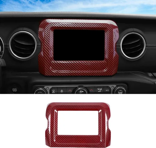 Vista 13 de CheroCar Marco de panel de pantalla GPS de navegación, accesorios interiores compatibles con Jeep Wrangler JL JLU y Gladiator JT 2018-2022, azul..