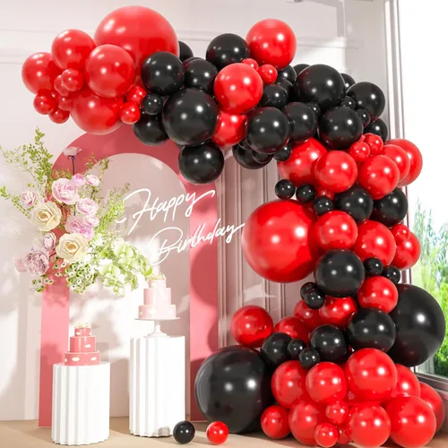 Vista 7 de 110 globos negros y dorados, globos metálicos dorados y negros de 18/12/10/5 pulgadas para graduación 2026, boda, cumpleaños, decoración de fiesta