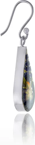Vista 20 de Amazon Essentials Pendientes de plata de ley con forma de lágrima de flor prensada (anteriormente Amazon Collection)