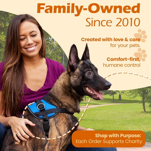 Vista 7 de Bark Appeal - Arnés para perro Aqua Blue sin tirones para mascotas de tamaño extra pequeño – Chaleco reflectante ajustable con 3 clips de correa