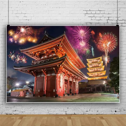 Vista 3 de Haoyiyi Telón de fondo chino de 6 x 4 pies con diseño tradicional chino de fuegos artificiales, fotografía de fondo para niños, 2025, Nochebuena