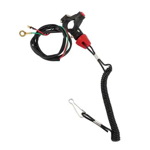 Vista 6 de 2 piezas de cable de amarre para moto de nieve, 12 V, 2 cables ATV interruptor de matanza para motor de motor interruptor de muerte para manillar