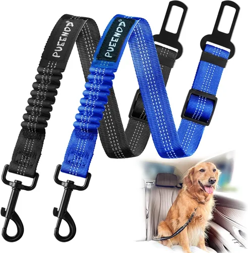 Vista 9 de 2 paquetes de cinturón de seguridad para perro ajustable para coche, cinturones de seguridad de nailon para vehículo, cinturón de seguridad