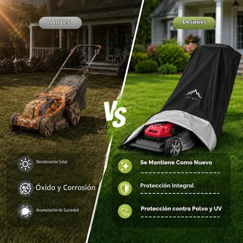 Vista 6 de Himal Outdoors Funda para cortacésped, poliéster 600D resistente al agua, protección UV, ajuste universal con cordón y funda de almacenamiento
