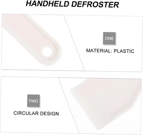 Vista 9 de Beaupretty Raspador de hielo para refrigerador, pala de plástico con agujero para colgar, congelador de mano, removedor de hielo para cocina y uso