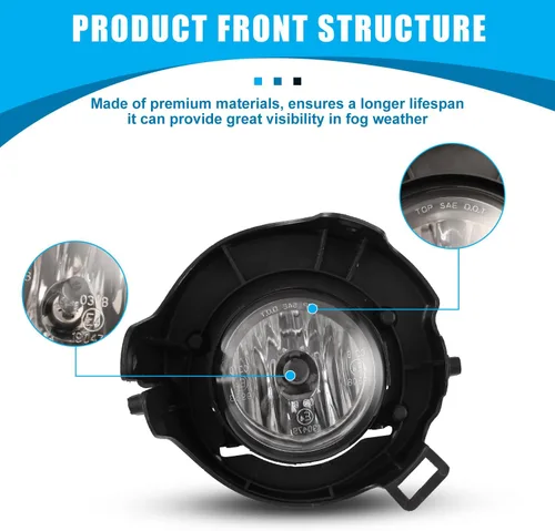 Vista 3 de CPW - Faros antiniebla para Nissan Pathfinder 2005-2012 y Frontier 2005-2009 Luces antiniebla de conducción con lente transparente