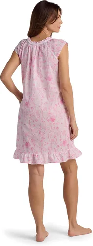 Vista 2 de Miss Elaine Camisón corto de algodón para mujer, camisón 100% algodón, manga corta, ropa de dormir y ropa de descanso