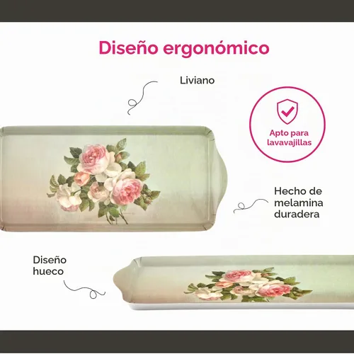 Vista 5 de Pimpernel Bandeja de sándwich de rosas antiguas