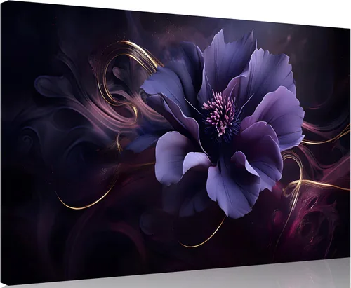 Vista 40 de TutuBeer 1 Panel Bauhinia Flor Roja China Bauhinia Flor Púrpura Planta Botánica Imagen de Flor Obra de Arte Pintura al Óleo sobre Lienzo Estirado