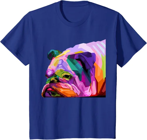 Vista 41 de Camiseta de retrato pop artístico de bulldog británico inglés para dueños de perros, Negro, S