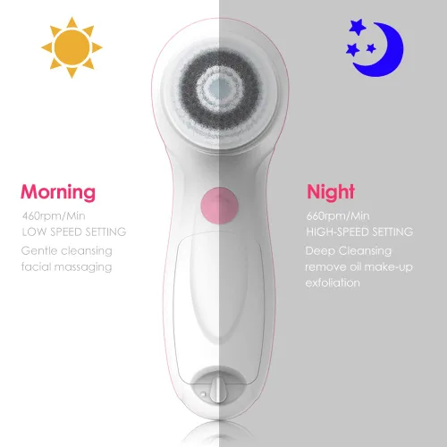 Vista 7 de TOUCHBeauty Juego de cepillos faciales 3 en 1 con 3 cepillos de limpieza giratorios, limpia profundamente los poros para todos los tipos sensibles a