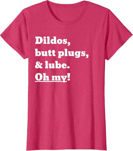 Vista 13 de Consoladores, tapones para los glúteos y lubricante. Camiseta Oh My! Azul bebé