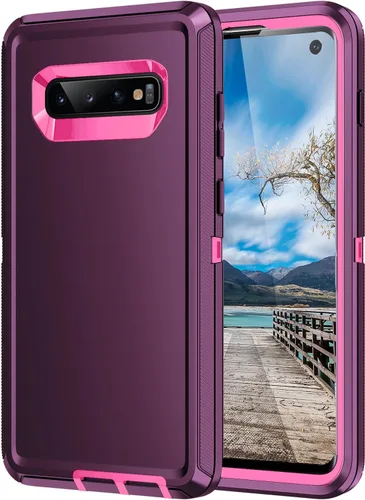 Vista 16 de Funda para Galaxy S10, [sin protector de pantalla] resistente a prueba de golpes, polvo y caídas, 3 capas de protección completa del cuerpo, funda
