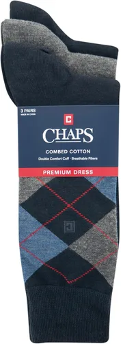 Vista 3 de Chaps Men's Soft Argyle Dress Crew Socks-3 Pair Pack-Reinforced Heel and Toe