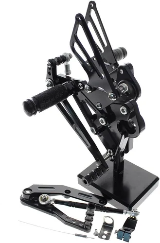 Vista 2 de Reposapiés de motocicleta ajustable de aluminio para Yamaha FZ-09 MT09 2014 2015 2016 2017 2018 2019 2020 2011 2012 (negro)