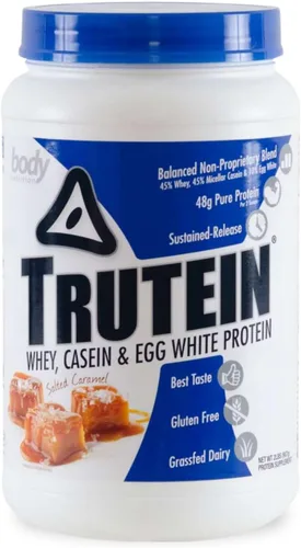 Vista 30 de Body Nutrition Trutein Polvo de Proteína Alto: 45% Suero, 45% Caseína, 10% Clara de Huevo, Sin Gluten, Bajo en Sodio, Polvo de Proteína de Suero