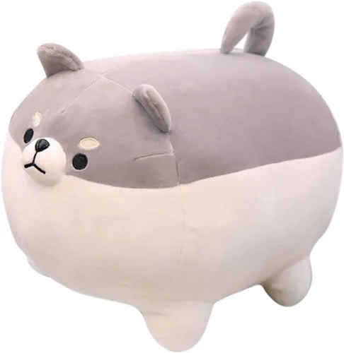 Vista 8 de EHOTONG Almohadas de peluche de perro Shiba Inu, juguete de peluche de animal Corgi para abrazar, regalos para niña y niño (negro, 30 cm)