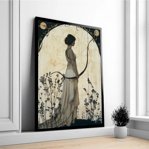 Vista 5 de BIGAOYS Lienzo de mitología griega vintage de caza, diosa Artemisa, arte de pared, diosa femenina, arte de pared, caza, diosa, hogar, dormitorio