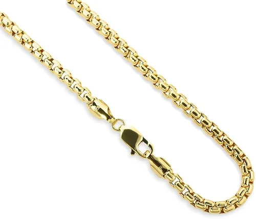 Vista 4 de PORI JEWELERS 14K Gold 1.8MM, 2.5MM, or 3.5MM Round Box Chain Necklace -16"-30" Yellow or White Gold- For Men and Women