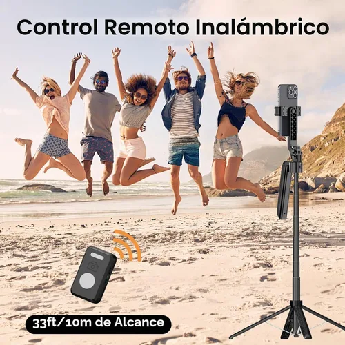 Vista 6 de Trípode para selfie de seguimiento automático de 70.9 pulgadas para iPhone Android, sin aplicación, trípode de rotación de 360° que sigue tu