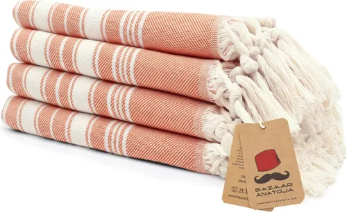 Vista 41 de Bazaar Anatolia Toallas de mano – Juego de 4 39 x 19 pulgadas – Toalla de mano turca a rayas para baño, 100% algodón, cocina, cara, cabello, té