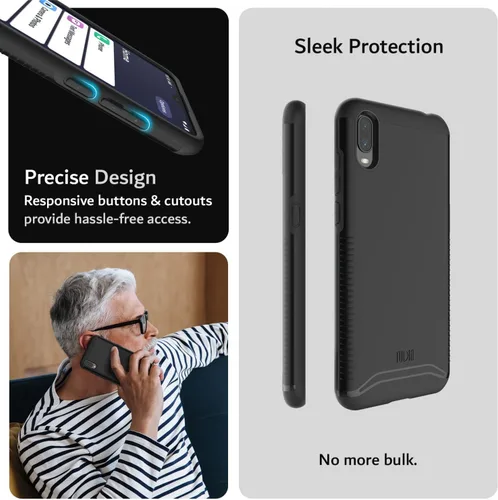 Vista 4 de TUDIA DualShield - Funda diseñada para Jitterbug Smart 3, [Fusionar] a prueba de golpes, grado militar, resistente, de doble capa, protección