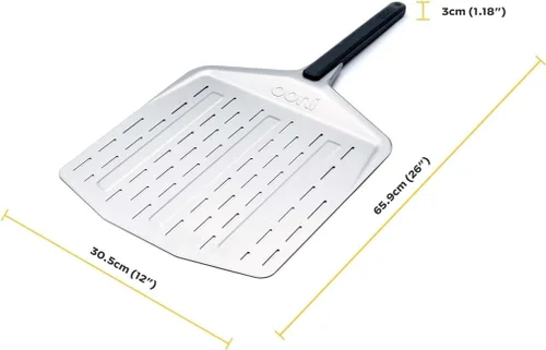 Vista 2 de ooni Pala de Pizza Perforada de 12" – Pala de Pizza de Metal de Aluminio de 12 Pulgadas, Pala Espátula de Pizza, Pala Ligera para Voltear Pizza