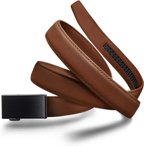Vista 22 de Mission Belt Cinturón de trinquete de cuero para mujer, colección de cuero de 1.181 in oro/cuero negro
