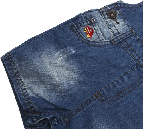 Vista 3 de KIDSCOOL SPACE Pantalones cortos de verano para bebés y niñasniños, overol de mezclilla ajustable