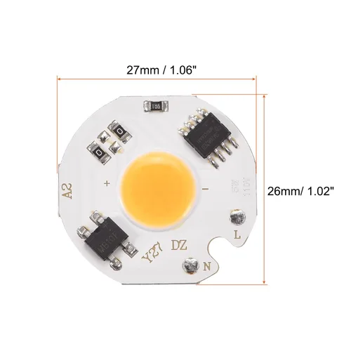Vista 2 de MECCANIXITY Bombilla LED de chip 110 V 5 W blanco cálido 3000-3200 K sin conductor de alta potencia Floodlight Módulo de lámpara de aluminio Junta
