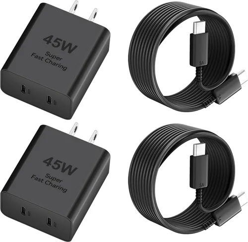Vista 8 de Teléfono 18 17 Pro Max Cargador Carga Rápida 45W USBC Phone Duo Cargador Negro