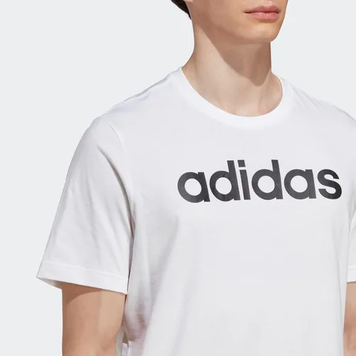 Vista 2 de adidas Camiseta básica con logotipo bordado lineal para hombre